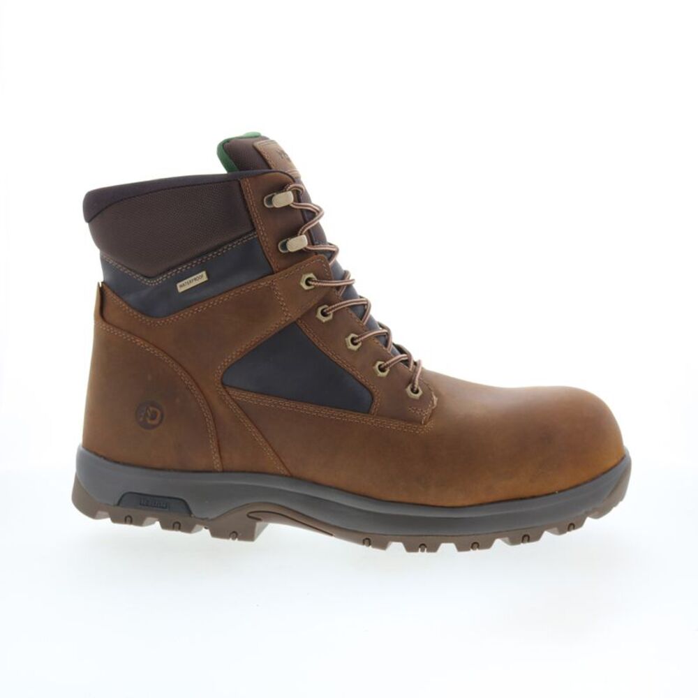Dunham Mens 8000 Works Waterproof Safety 6" Plain Toe Boot Brown Boots (NWT)